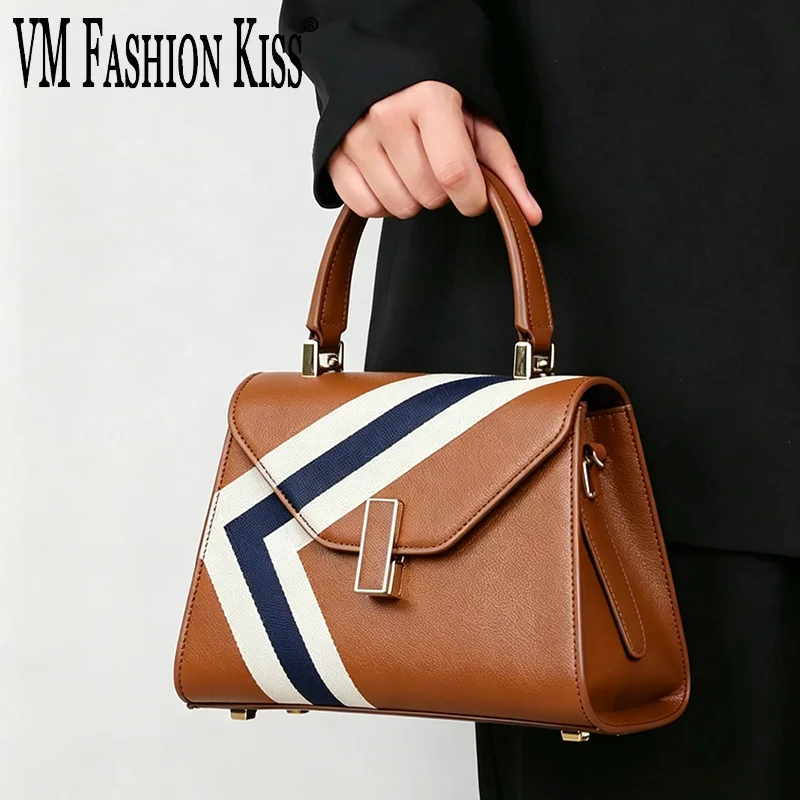 

Elegant Women's Handbag With Geometric Pattern 22cm Ladies' Tote Bag Can Be Worn On Shoulder Or Crossbody PU Leather Women's Bag
