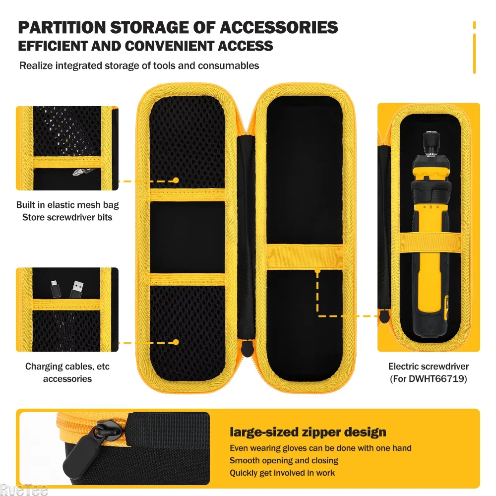 Cordless Screwdriver (DWHT66719) Hard Storage Case for DEWALT Electric Screwdriver Hard EVA Shell for Construction Site, Worksho