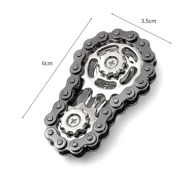 

Metal Bike Chain Gear EDC Hand Spinner Fingertip Gyroscope Durable Gear Design Spinner Top for Gear Lovers Mechanica