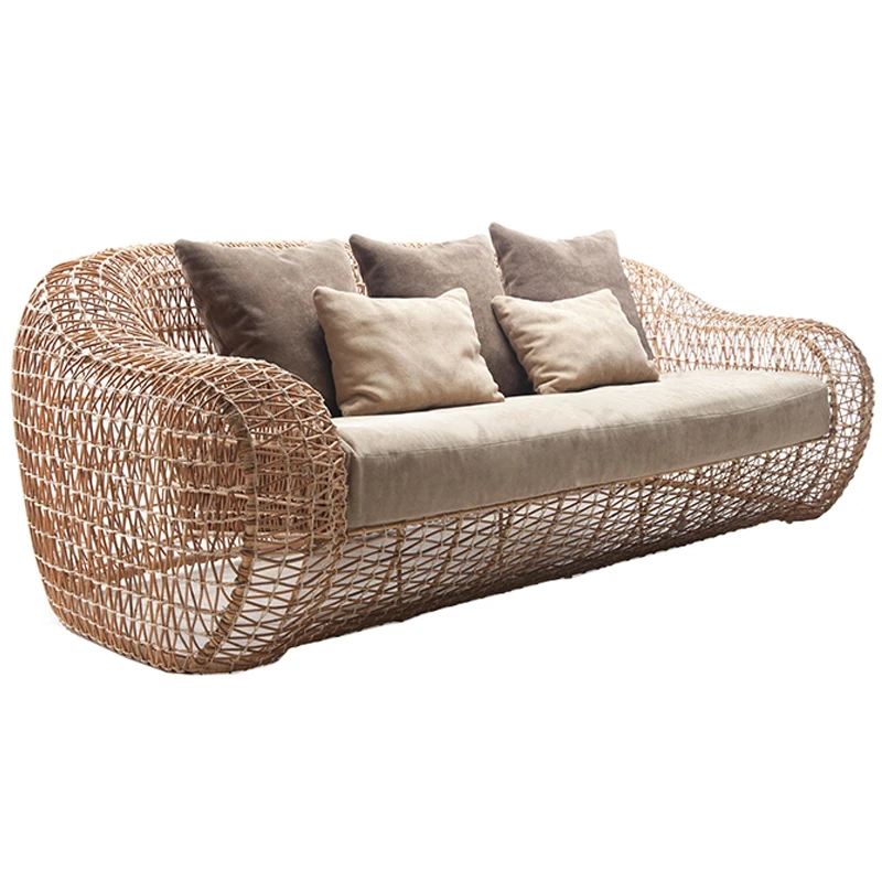 Customized outdoor sofa, courtyard, rattan woven furniture, balcony, leisure chair, rattan woven rattan chair, outdoor garden