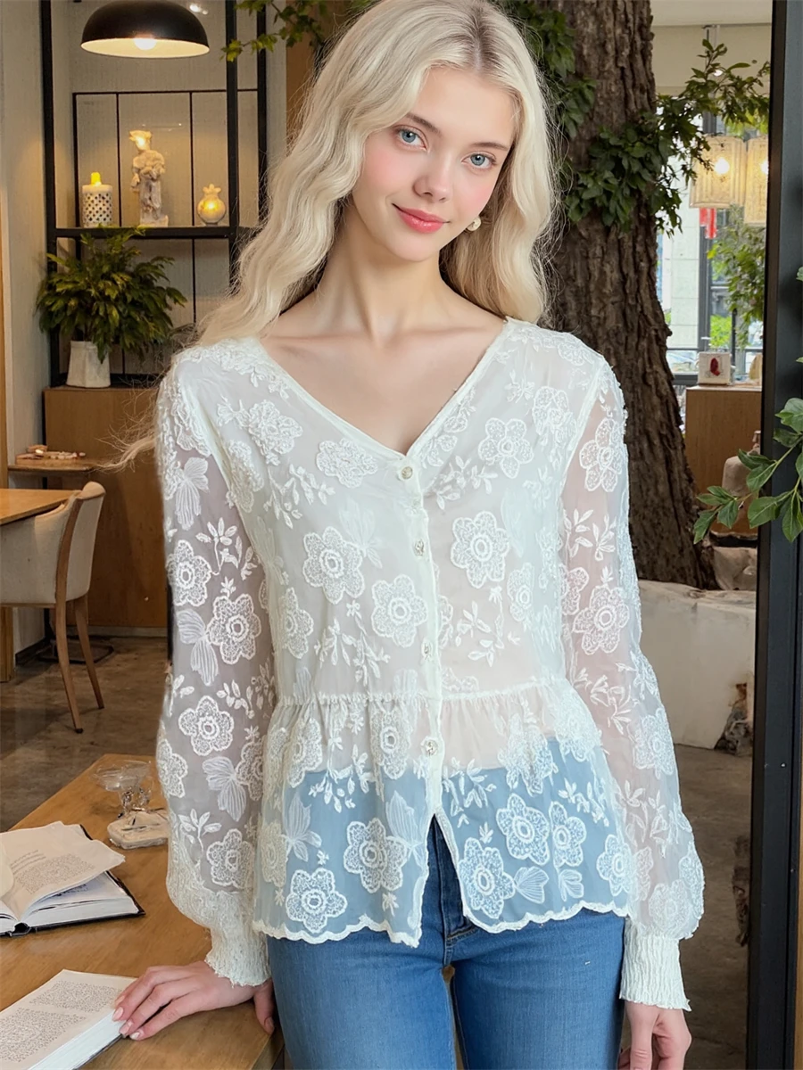 

Winter Shirts Women Oversized Button-Up Long Sleeve Plaid Blouse with Warm Cotton Fabric for Casual Streetwear Fashion