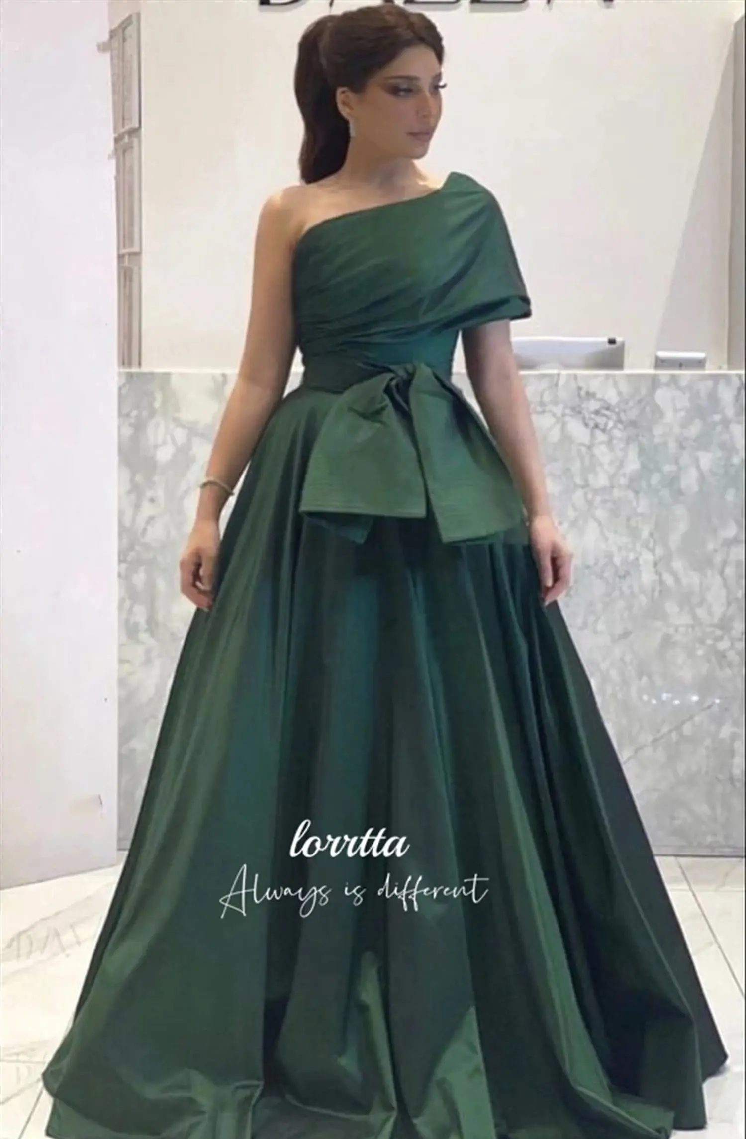 Lorrtta Ball Gown One Shoulder Sleeve Eid Dress Line A Elegant Party Dresses 2024 for Wedding Robe De Soiree Femmes Evening Prom