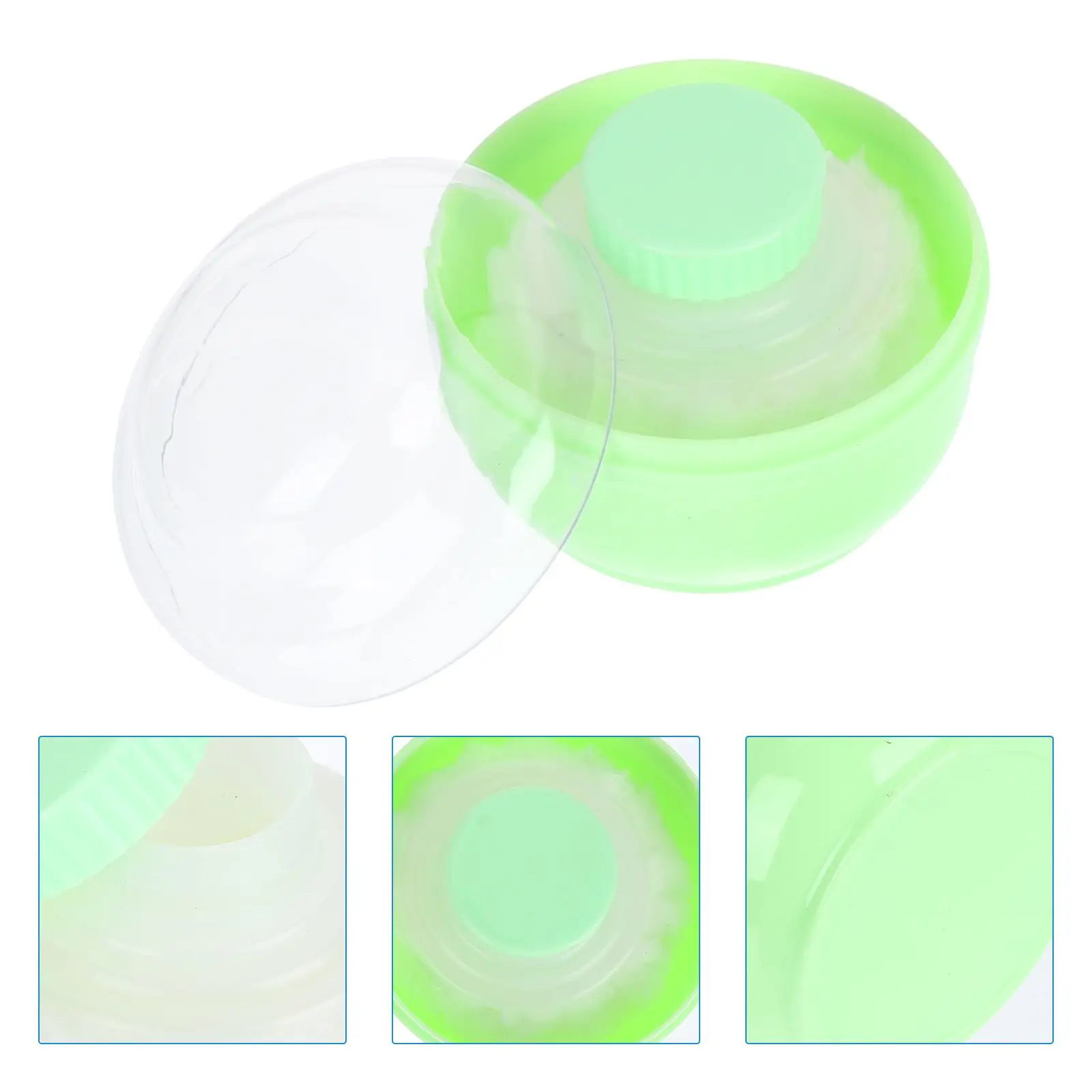 2Pcs Baby Puff Box Green Containers Talc Dusting Loose For Loose Powder Powder Compact Makeup Puff Reusable