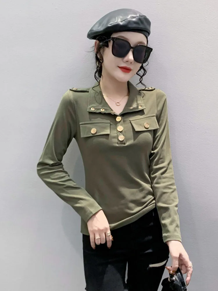 Fashion Lapel Button Loose All-match Blouse Women\'s Clothing 2023 Autumn New Oversized Casual Pullovers Office Lady Shirt