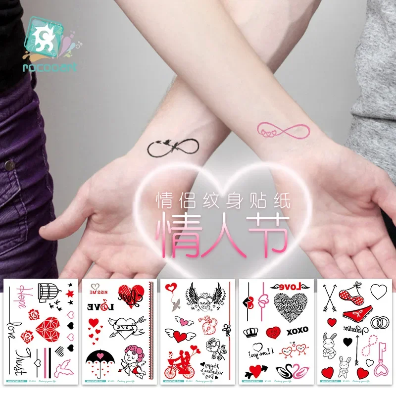 Valentine's Day Tattoo Cartoon Love Confession Fashion Couple Temporary Tattoos Sticker