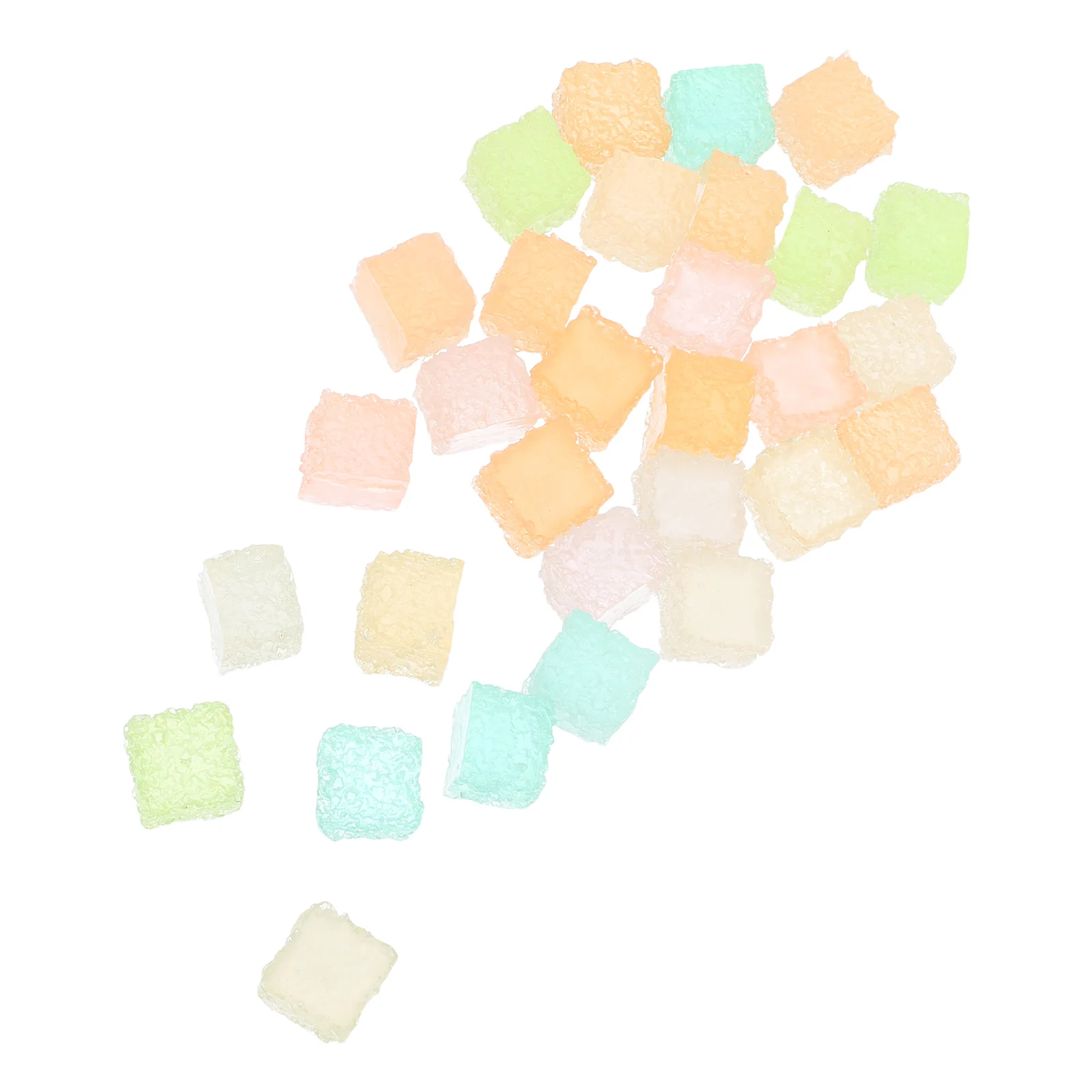 30 Stück leuchtende Würfel Zucker Charms Diy Süßigkeiten Handwerk Zubehör Telefon Fall Dekor Simulation Zucker Schmuck gefälschte Würfel Bulk Mini