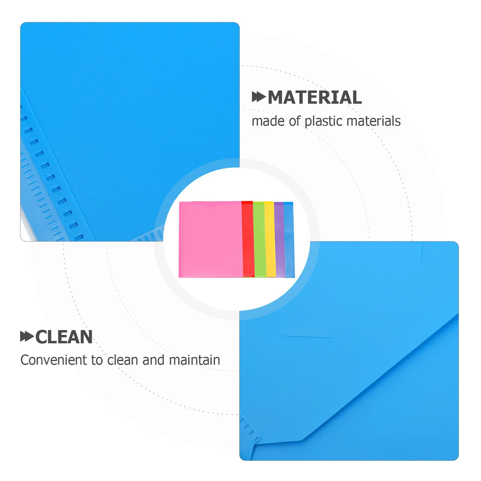 

6Pcs File Folders Plastic 2-Pocket Document Organizer Office Paper Storage Home Use Folder Folders with Pockets