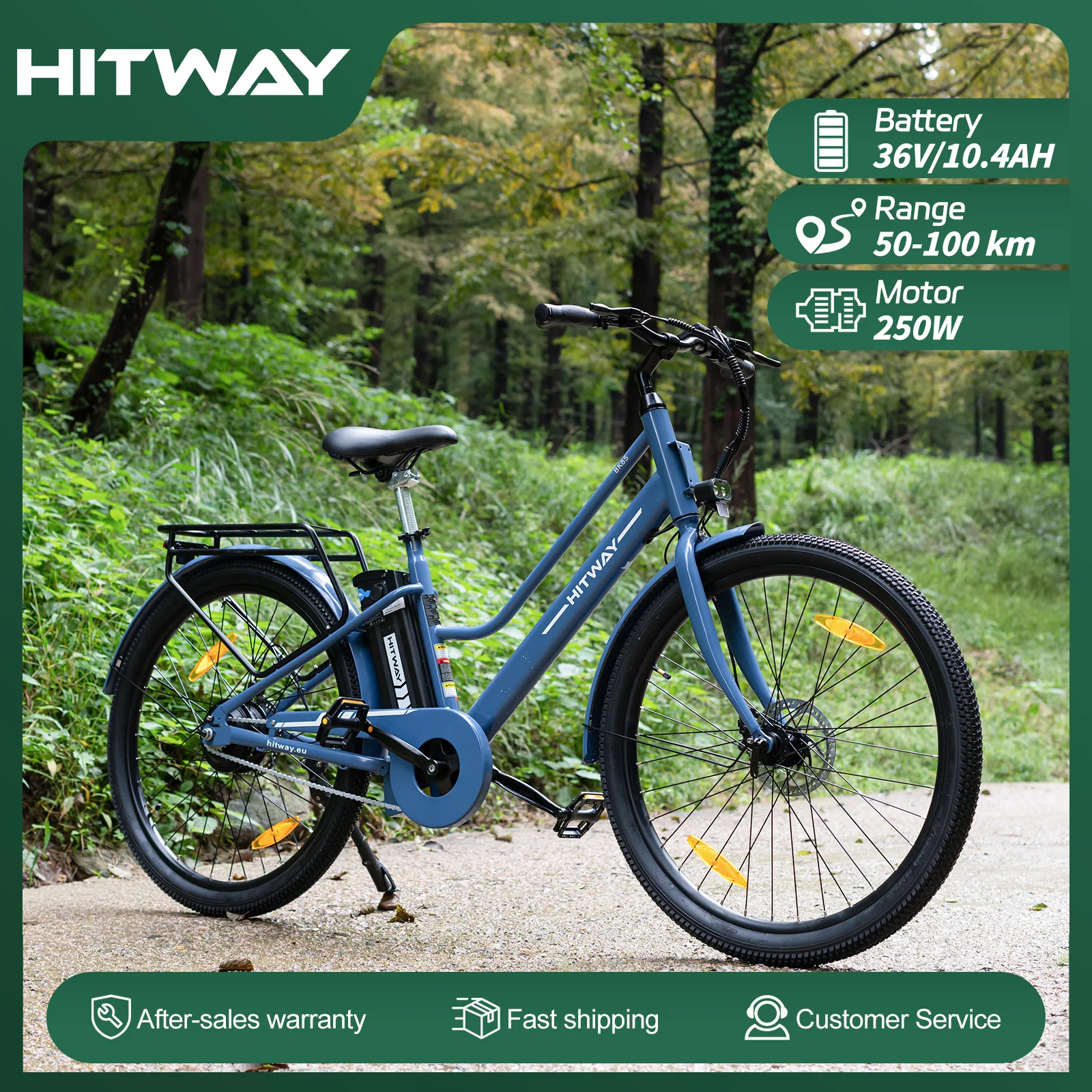 Hitway 27,5 Zoll Elektrofahrrad 36V 13Ah Batterie Elektrisches Mountainbike für Erwachsene Männer LCD-Display 25Km/H mit 250W Motor