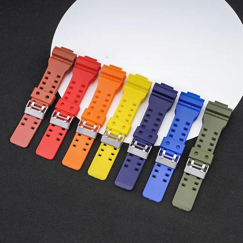 Watch Band Matte Comfortable Resin 16mm Smart Watch Strap Wristband Replacement Compatible For GA110/GD100/GA400/GLS 100