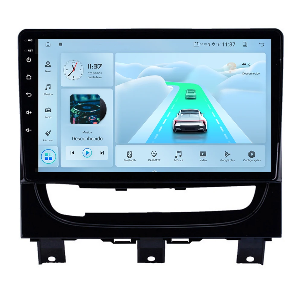 Central Multimídia Android Carplay Auto Wifi Bluetooth Gps Radio Para Fiat Strada Palio 2013-2018