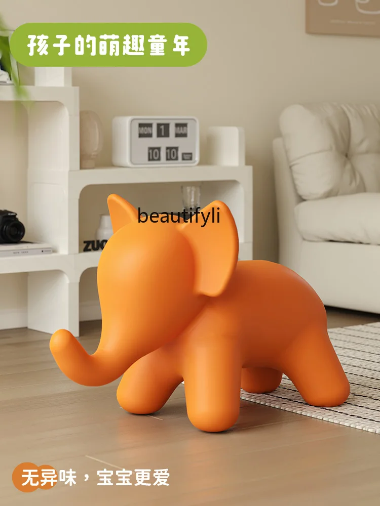 Animal Seat Stool Kindergarten Creative Stool Living Room Cartoon Elephant Simple Shape Chair