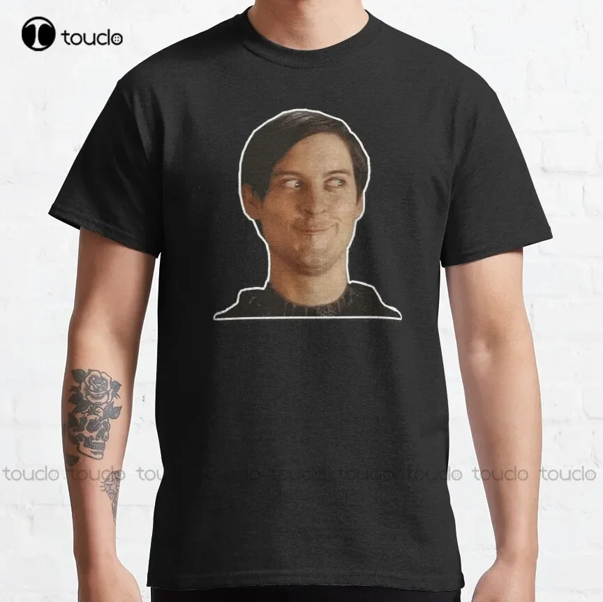 

Tobey Bully Maguire Peter Parker Meme Classic T-Shirt Sexy Shirts For Women Custom Aldult Teen Unisex Digital Printing Tee Shirt