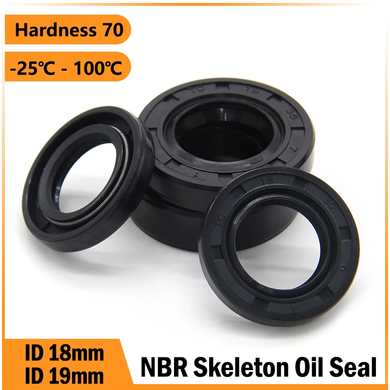 ID18/19mm NBR Oil Seal TC-18*24/25/26/27/28/30/32/35/40/42/45/47*5/6/7/8/10mm Nitrile Rubber Shaft Double Lip Sealing Gasket