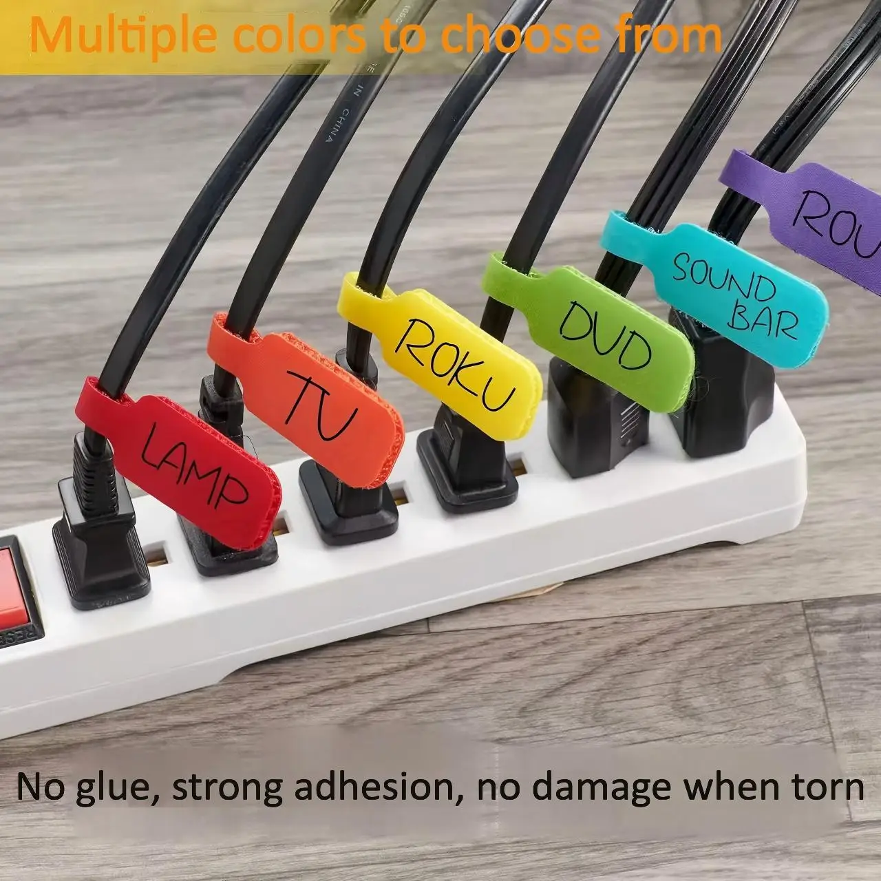 مجموعة ربطات عنق بسحاب ملون مكونة من 20 قطعة لتنظيم علامات الكابلات وتحديد الهوية بتصميم مشرق وربطات كابلات قابلة للكتابة #5