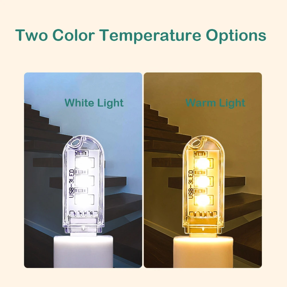 3pcs LED Night Light High Brightness USB Table Lamp for Power Bank Computer PC Laptop Lamp Flashlight for Holiday Gifts