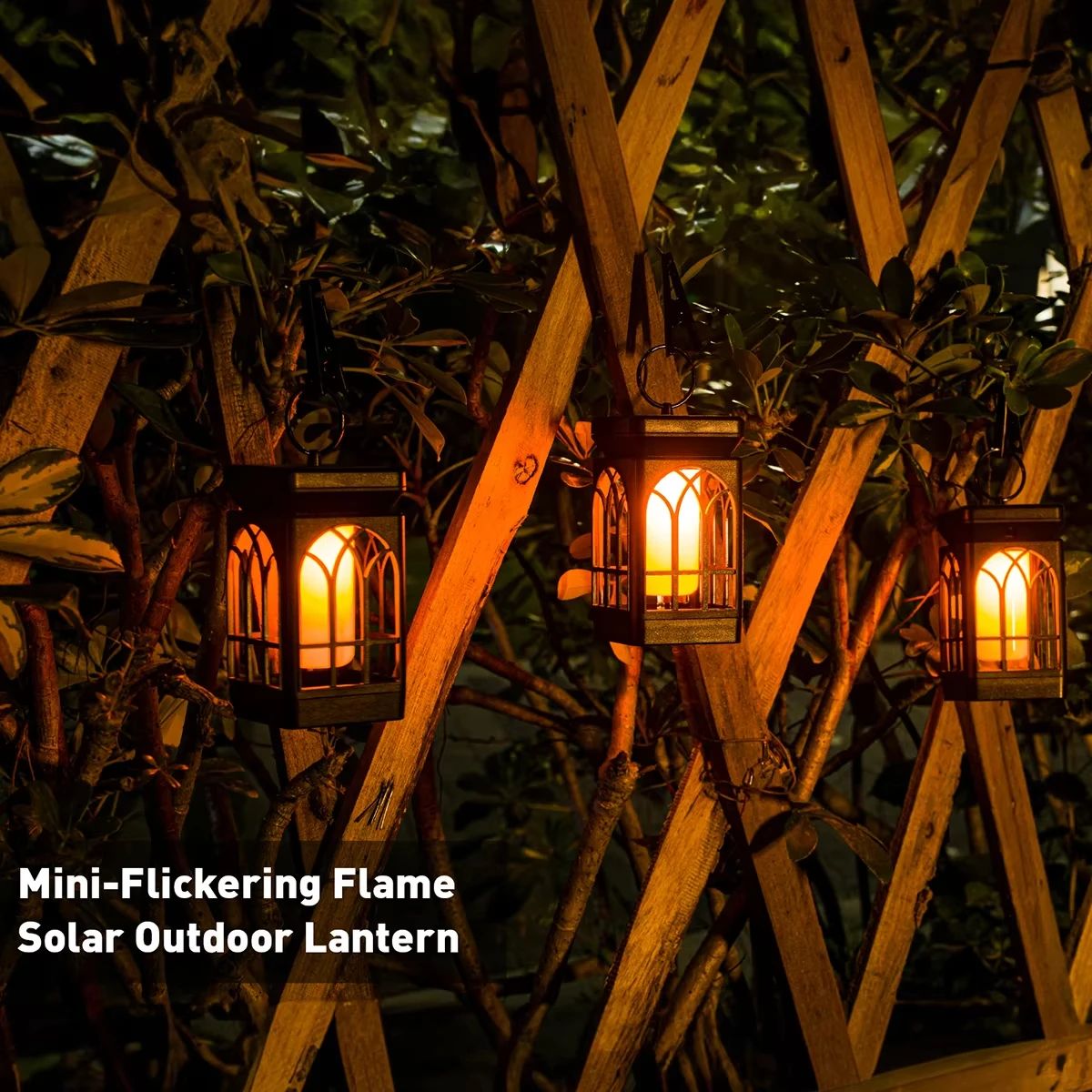 

2 шт. подвесные солнечные фонари, уличный мерцающий пламя, солнечная лампа для двора, водонепроницаемая декоративная лампа для патио, дерева, сада, газона, декор