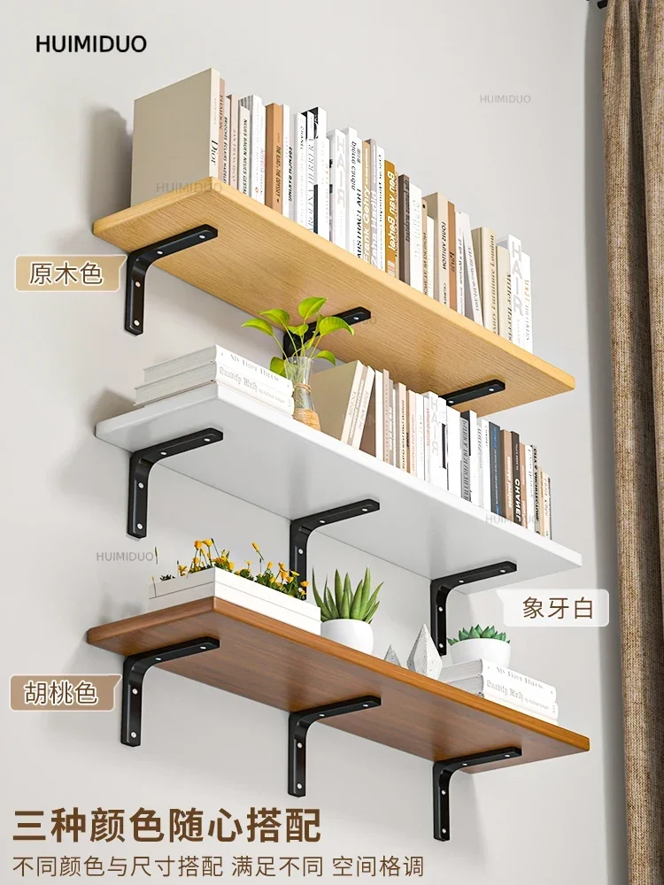 Wall shelf wall one-word board wall paint-free board     shelf wooden board baffle suspended shelf