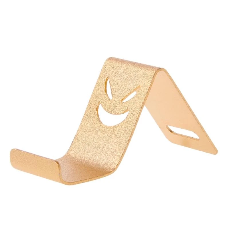 W89C 휴대용 스마일 금속 휴대 전화 홀더 지원 전화 X/8/7/7P/6S/6P/5S 용 수평으로 수평으로 충전