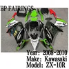 カワサキニンジャ用カスタムフェアリングキット,グリーンとブラックセット,zx10r 08 09 10 ZX-10R 2008 2009 2010 1