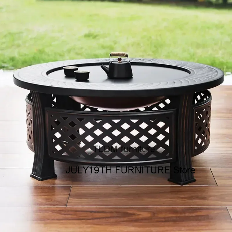 Indoor Charcoal Brazier Grill Stand Home Villa Heating Fire Pits Outdoor Brazier Table Courtyard Barbecue Stove Camping Furnace