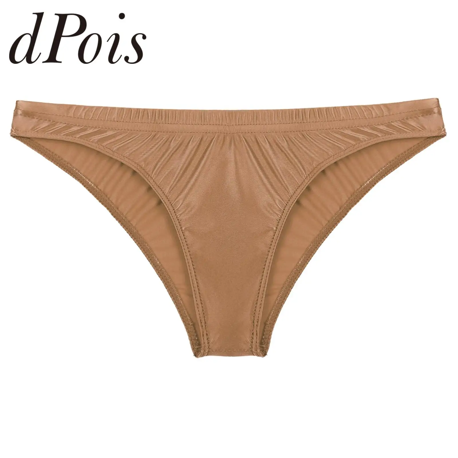 Hommes Bathing Swimming Bottoms Solid Color Swimwear Mens Glossy Swimsuit Low Rise Briefs Elastic Waistband Underpants Underwear