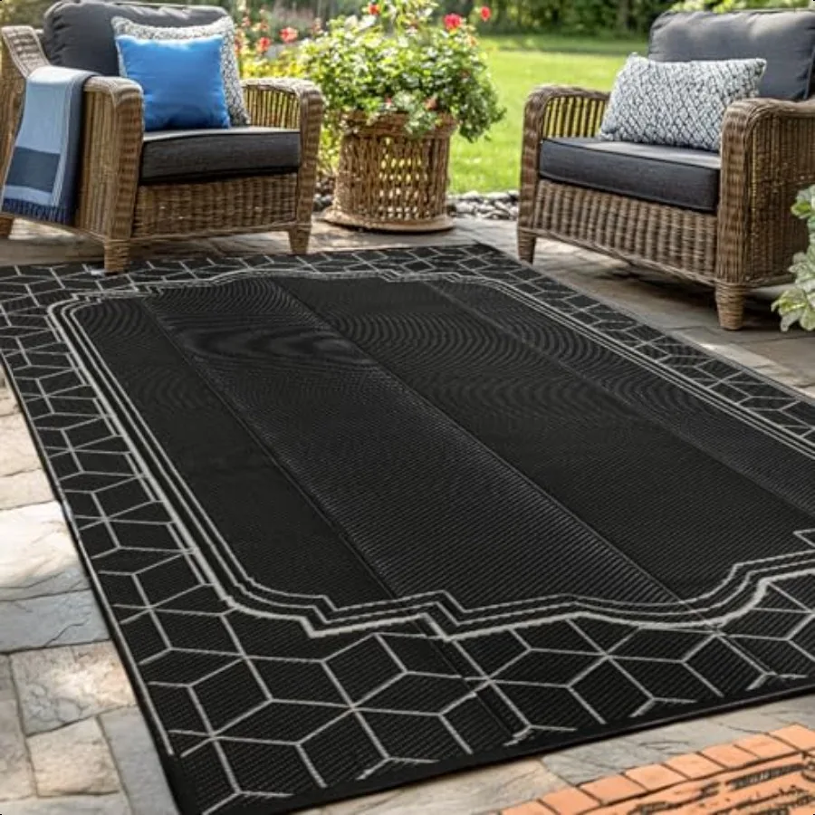 

Outdoor Rug 8x10ft Waterproof Reversible Mat Indoor Outdoor Rugs Carpet Small Area Rug Plastic Straw Rug for Patio Deck Balcony