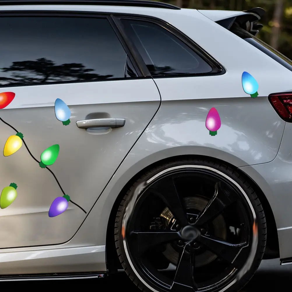 1Set Magnetic Bulb Stickers Honeycomb Reflective Car Magnets for Night Visibility Safe Strong Hold on Metal Surfaces Christmas