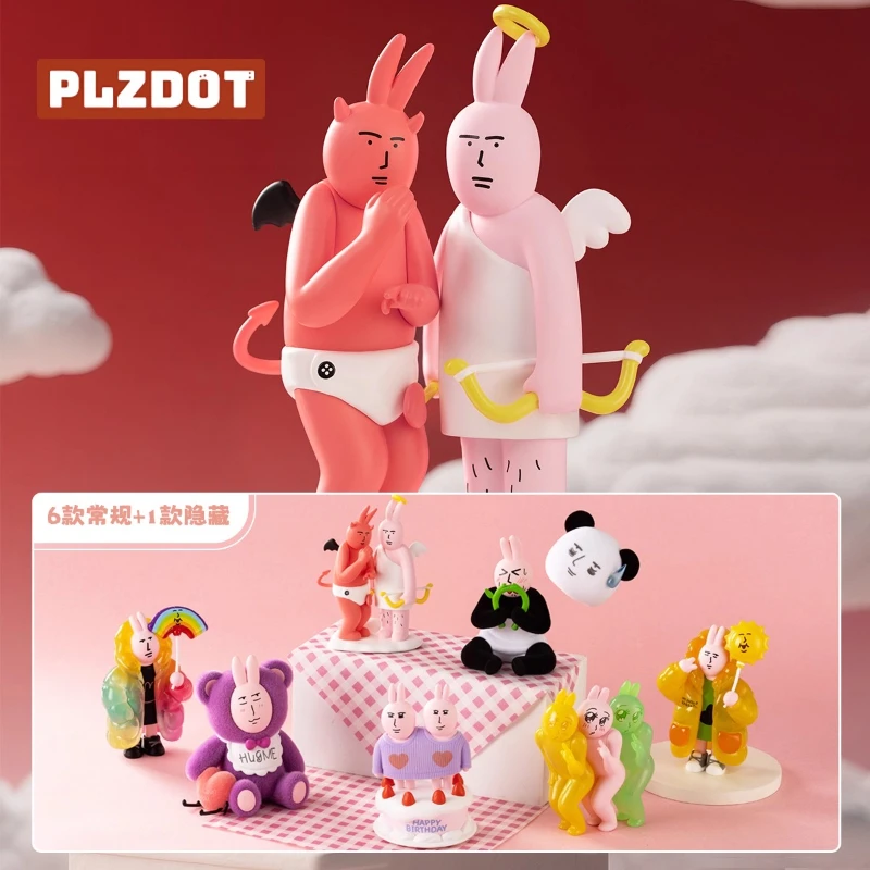 

Новый оригинальный кролик Plzdot My Friend, розовый кролик: красивое настроение, слепая коробка, абстрактный кролик второго поколения, загадочная коробка, игрушка