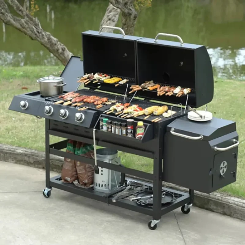

High Quality Charcoal Combination Multi-Function Barbecue Grill for Family Gatherings Villa Parties Courtyard