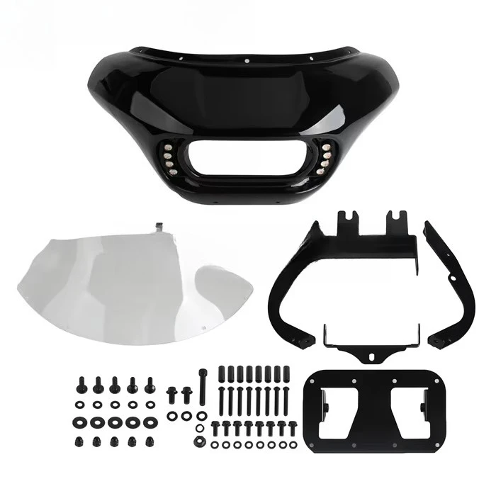 Plug & Play Motorcycle Shark Headlight Fairing for Street Bob / Low Rider 2018-2025|LP4 Bracket/DRL LED Turn Signals