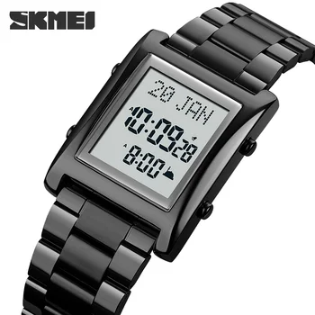 SKMEI Muslim Azan Clock Qibla Compass Adhan Alarm Hijri Calendar for Prayer Watch Islamic Al Harameen Fajr Reloj Homme Men