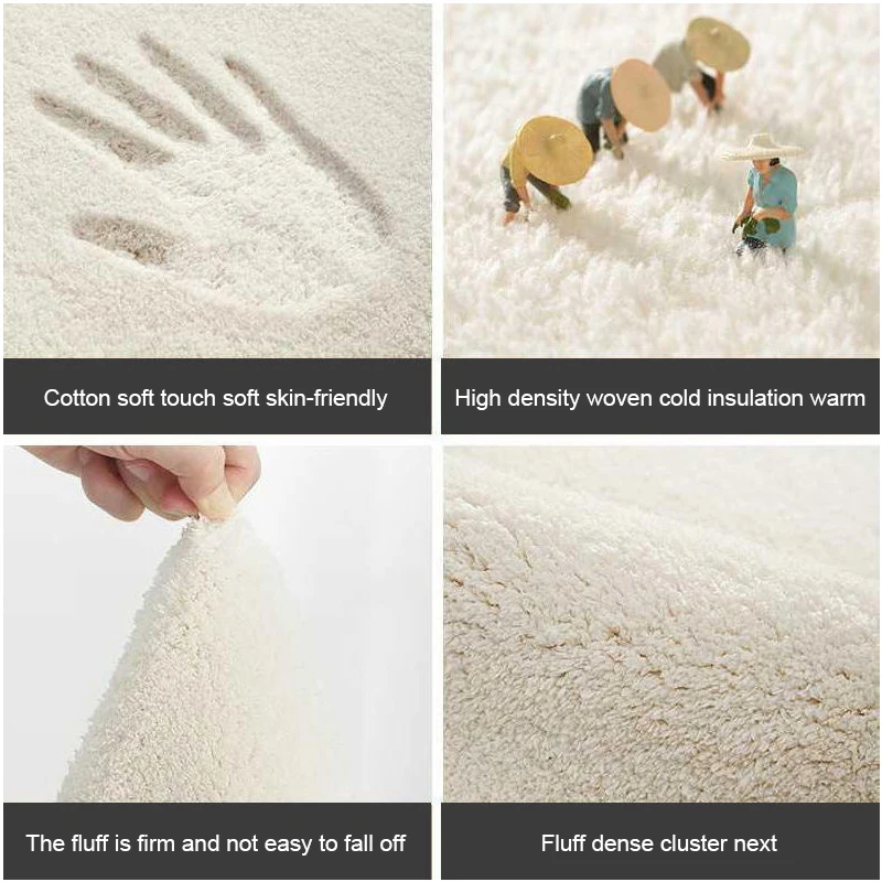 YOMDID Cartoon Bedside Rug Cat Floor Mat Fluffy Cat Mat Irregular Carpet for Living Room Shaggy Area Rug Doormat Cute Home Decor image 5