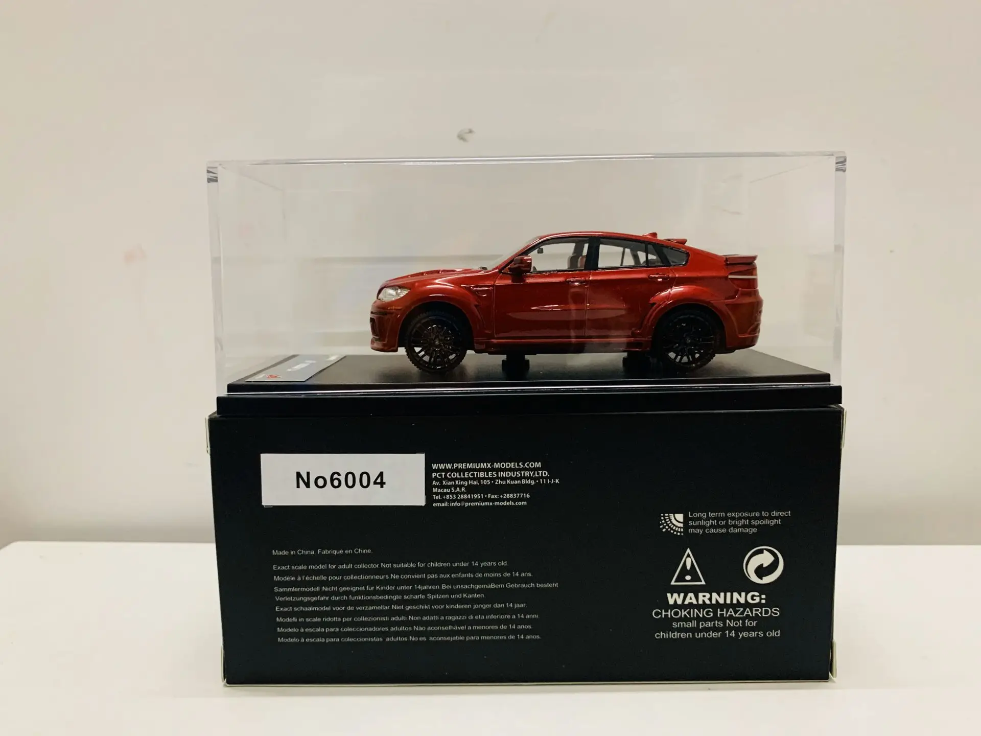 Cool X6 SUV Diecast Model Car, Vermelho, Escala 1:43, Novo na Caixa, AY0001