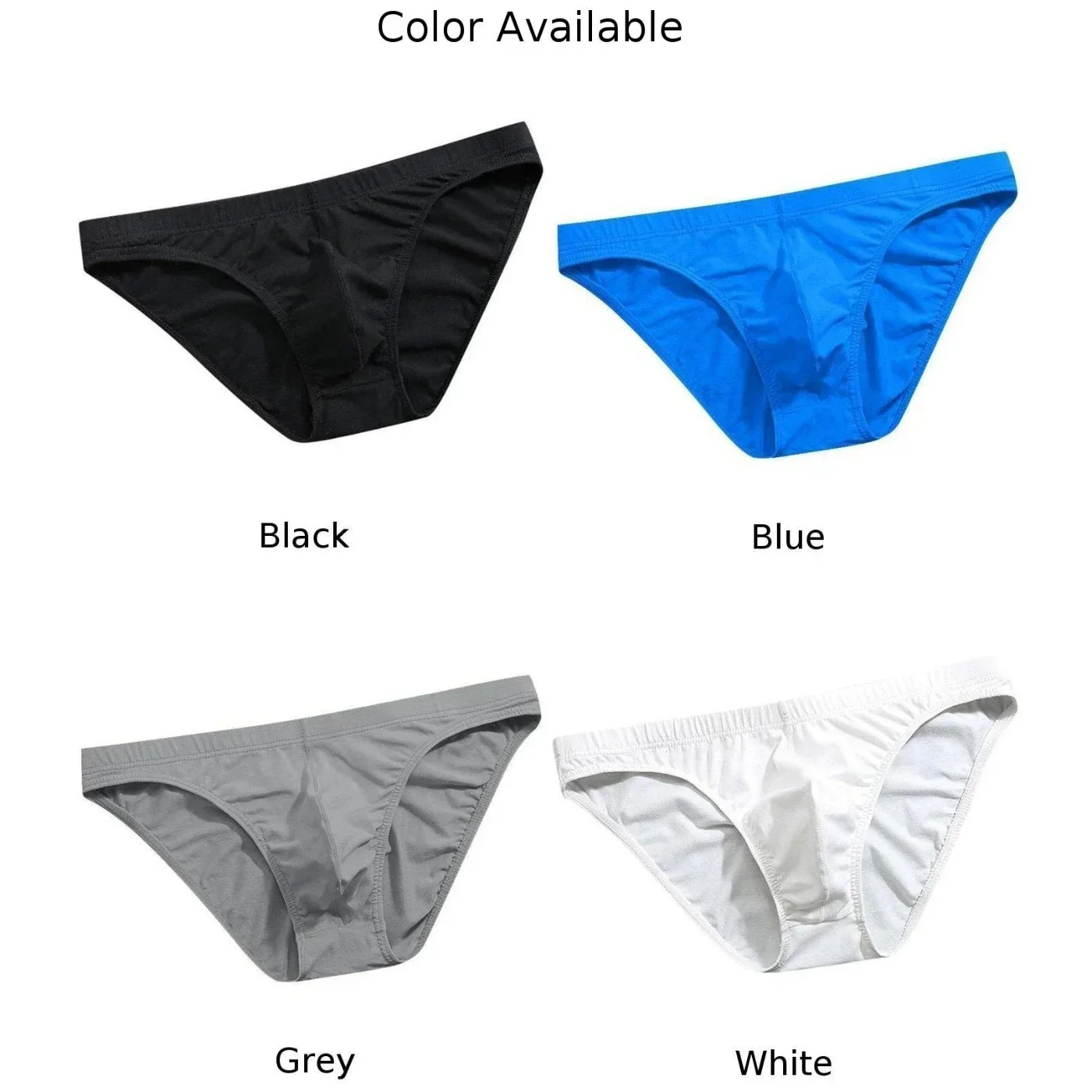 Men Ice Silk Low Waist Lightweight Ultra-thin Underwear Briefs Semi-Transparent Breathable Wraparound Bikini Men\'s Briefs Shorts