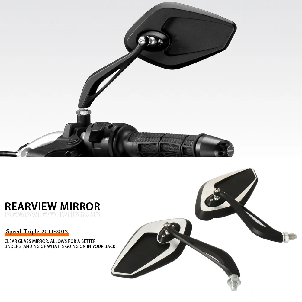 Motorcycle Accessorie Aluminum Rearview Rear View Mirror Sport Side Mirrors For Speed Triple 2011 SPEED TRIPLE 2012