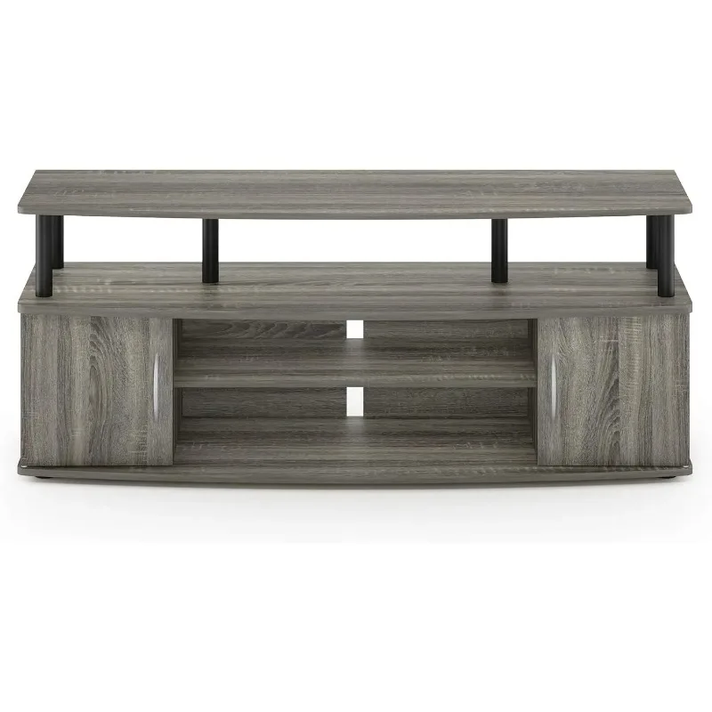 

For TV Up To 55 Inch, French Oak Grey/Black Large Entertainment Stand