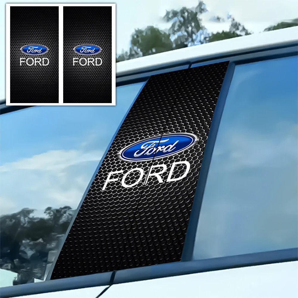 2pcs Car Styling Door Center Pillar Sticker Decoration Auto Exterior Accessories For Ford Focus Kuga Mk3 Mondeo Mustang Fusion