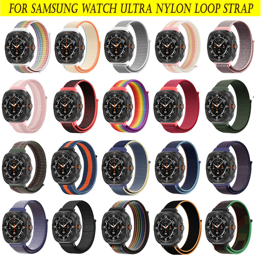 Pulseira de nylon para relógio inteligente, pulseira de relógio samsung galaxy ultra 47mm, acessórios de substituição