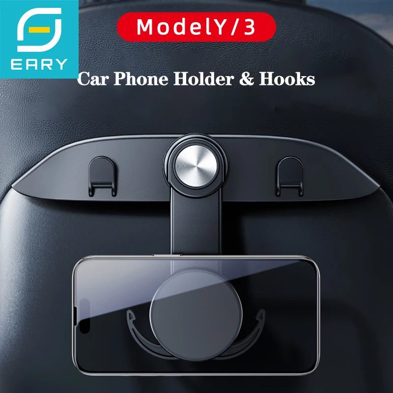 

Крючок для автомобильного сиденья Eary, магнитный держатель для телефона для Tesla Model Y Juniper 3 Highland 2026, автомобильный кошелек для хранения/сумка/подставка для шляпы для iPhone 17