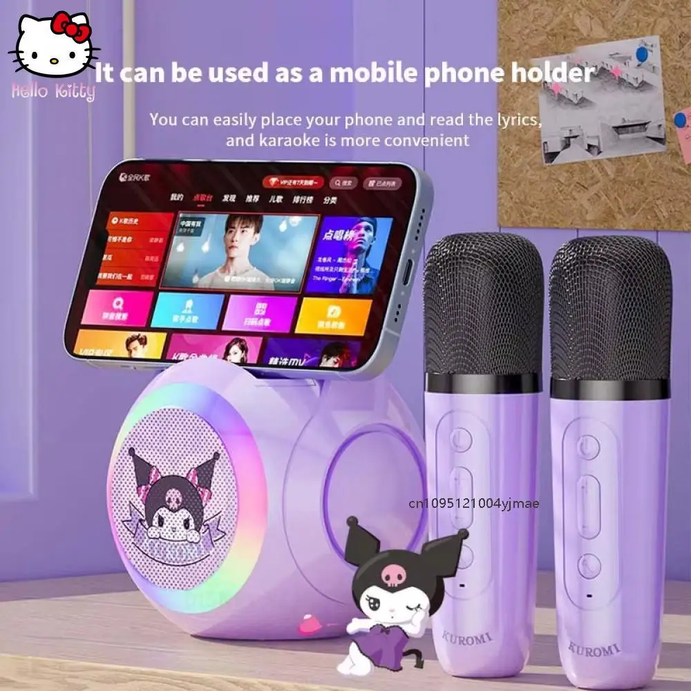 

Sanrio Karaoke Machine Portable Speakers Bluetooth Bluetooth Speakers Ml02 with Mic Led Light Machine Home Family Singing Gift