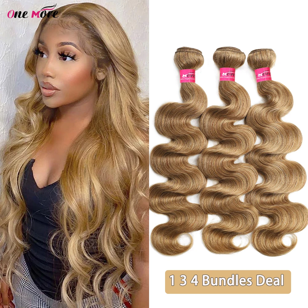 

#27 Honey Blonde Bundles Body Wave Bundles Remy Human Hair Extensions Brown Brazilian 100% Human Hair Weave Bundles 1 3 4 PCS