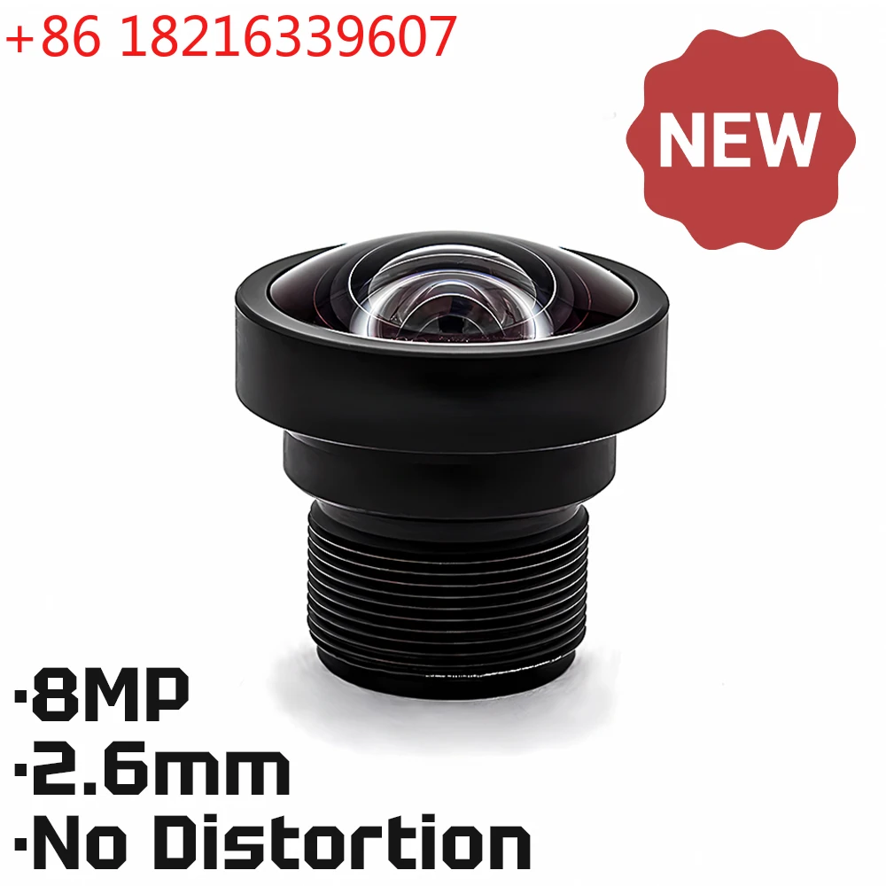 TAO HD 8MP M12 Mount Lens 2.6mm No Distortion Aperture F2.4 Format 1/2.3