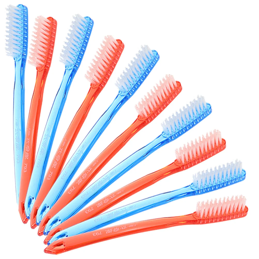 Lot de brosses à dents en plastique à poils super durs pour adultes et enfants, tête de brosse à dents, grand prix, livraison aléatoire, voyage pour personnes âgées, 10 pièces, 12 paquets