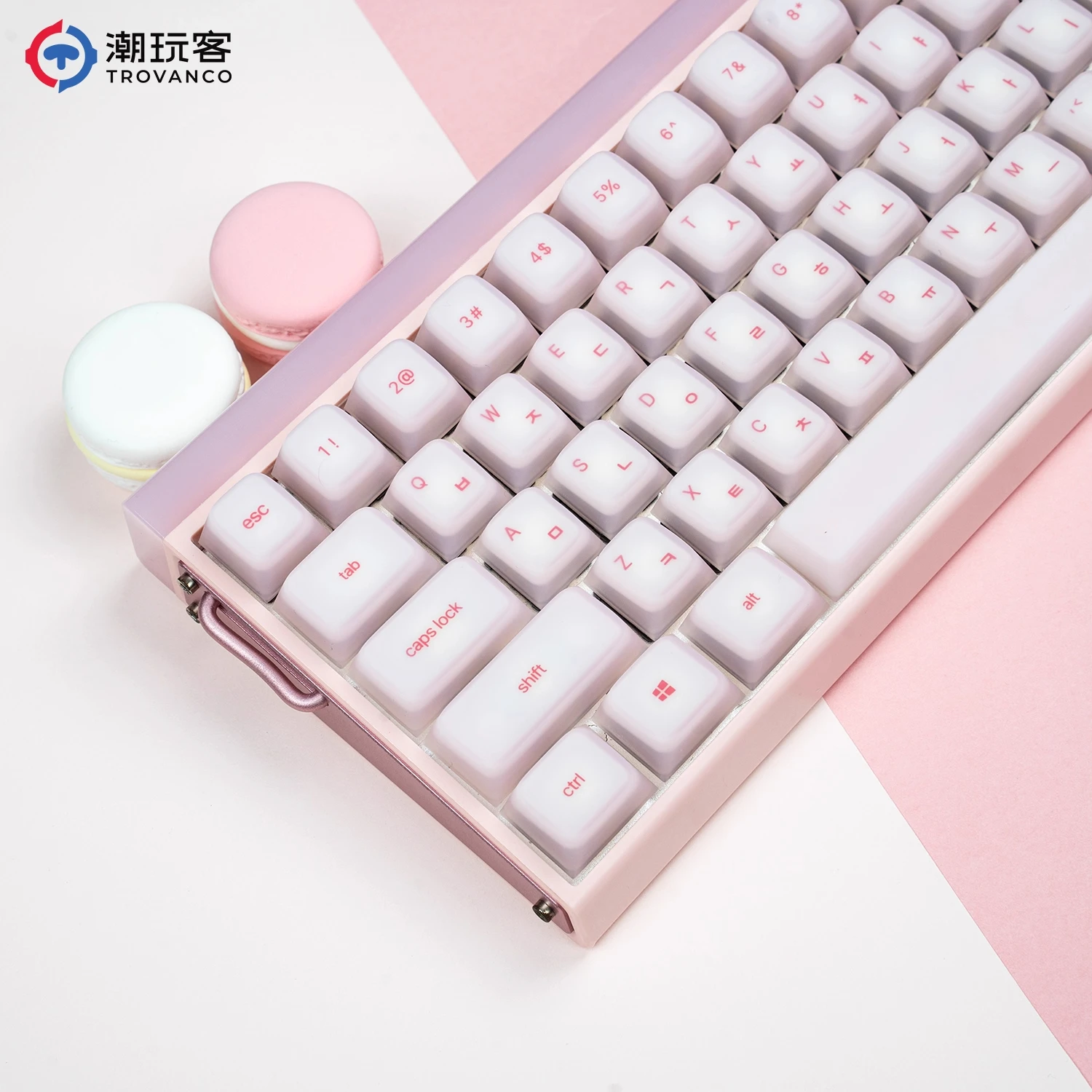 113 مفتاحًا من أغطية مفاتيح Hangul الكورية من السيليكون PC Cherry Profile PC للوحة المفاتيح الميكانيكية المخصصة للألعاب أغطية مفاتيح وردية مخصصة