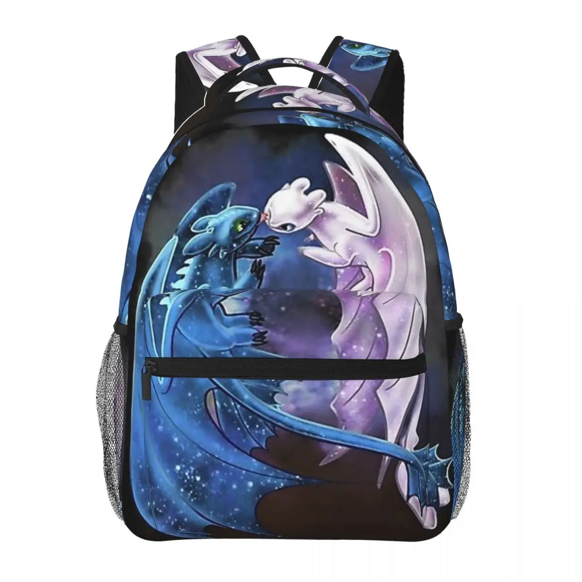 

Dragon Heart - Starry Dragons - Toothless And Light Fury For Girls Boys Large Capacity Student Backpack 16in