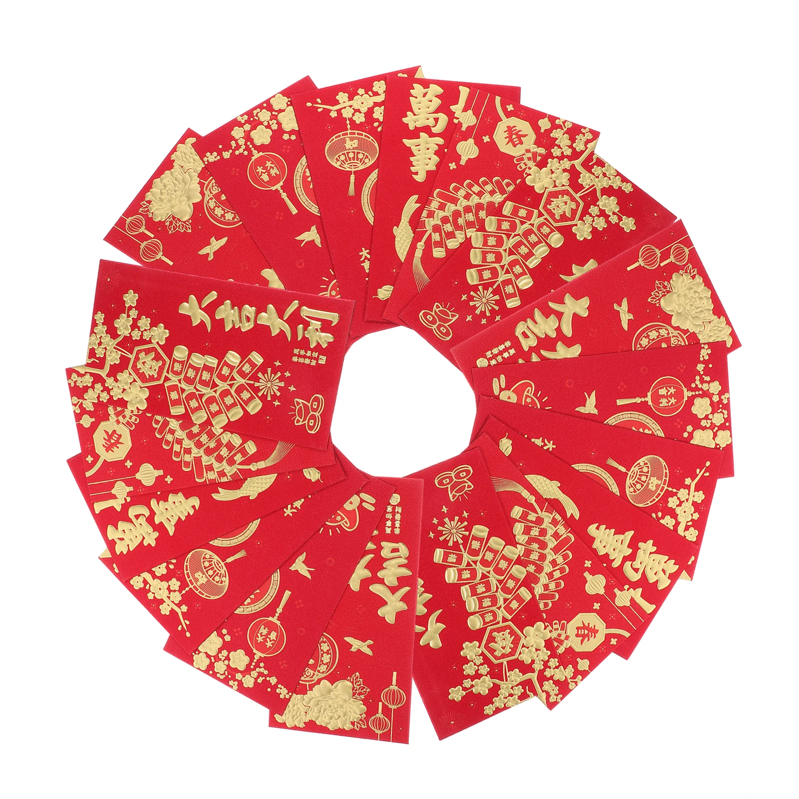 

18pcs Three-dimensional Red Envelopes Lunar New Year Celebrations Reusable Material Auspicious Meaning Ideal Present Spring