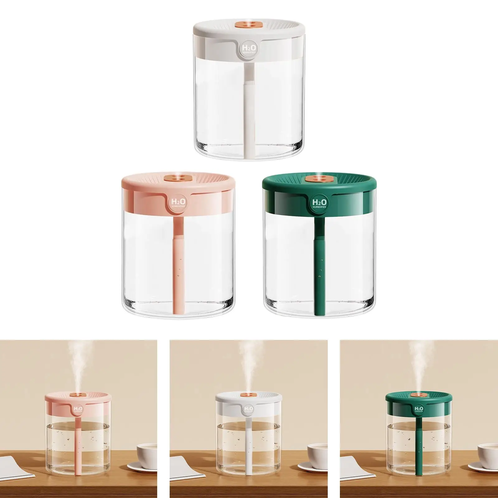 Увлажнитель воздуха с ночником, бесшумная работа, 2 режима распыления, диффузор для стола