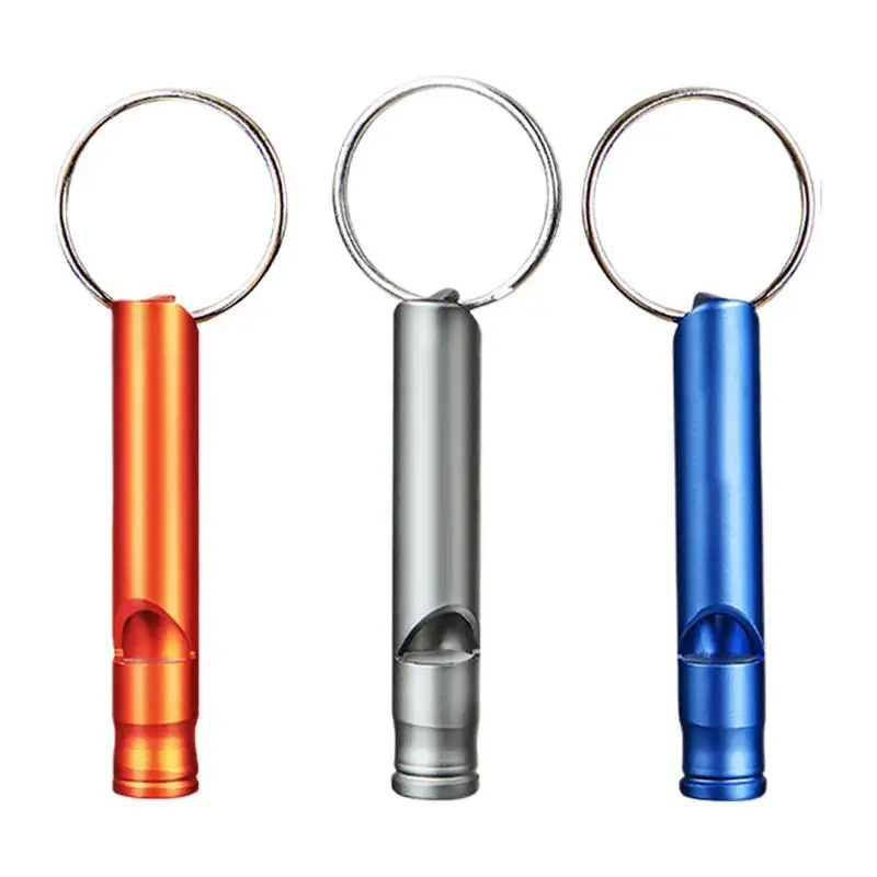 Camping Survival Whistle Aluminum Alloy 120dB Safety Rescue Whistle Coaches Whistle 3 Pieces Survival Whistle Loud Crisp Sound