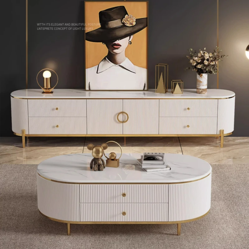 

Роскошная подставка под телевизор для дома, современный скандинавский кремовый стиль, рок-тарелка, простой шкаф для телевизора для гостиной, маленькая квартира, мебель для гостиной