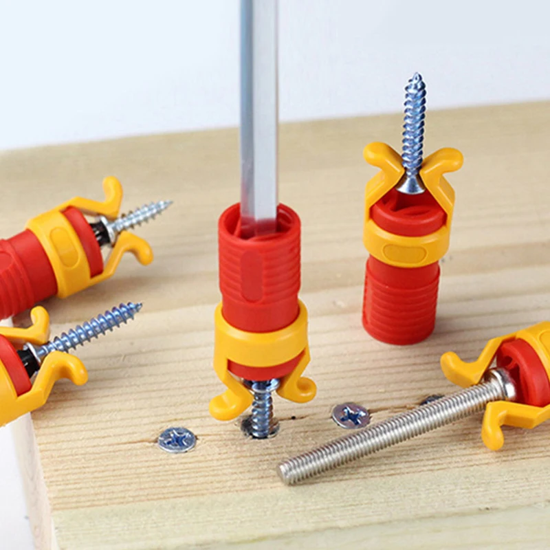 1-10Pcs Screw Bits Fixed Sleeve Plastic Screw Holder Clamper Fixing Set Universal Screwdriver Blade Holder Claw Woodworking Tool